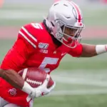 Garrett Wilson #5 - NCAA Division 1 Football University of Maryland Terrapins Vs. Ohio State Buckeyes on November 11th 2019 at the Ohio State Stadium in Columbus^ Ohio USA