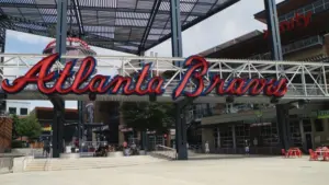 An entrance to Truist Stadium in Atlanta^ Georgia -- home field of Major League Baseball team of Atlanta Braves. Atlanta^ GA^ USA: June 12^2021
