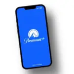 Paramount+ (Paramount Plus) streaming app on smartphone screen. White background.