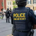DHS Officer in riot gear outside the White House WASHINGTON^ DC - JUNE 28^ 2020