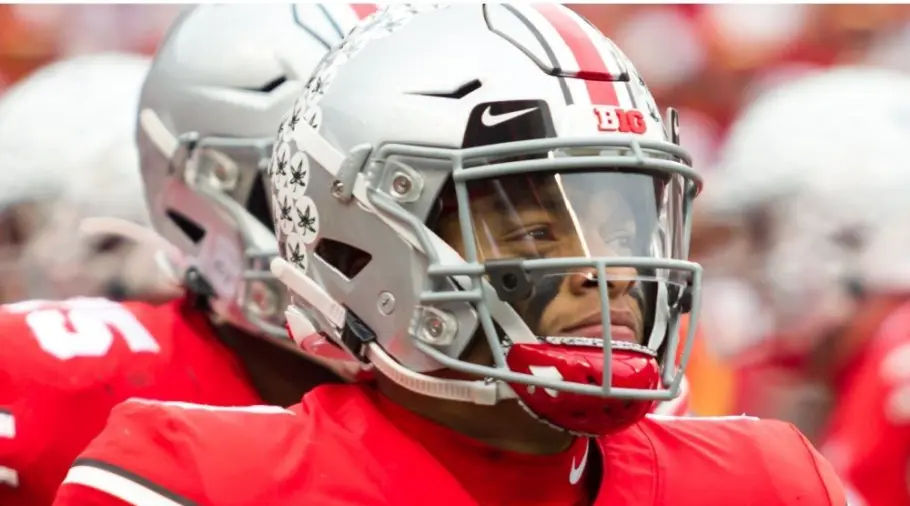 Justin Fields #1 - NCAA Division 1 Football University of Maryland Terrapins Vs. Ohio State Buckeyes on November 11th 2019 at Ohio State Stadium in Columbus^ Ohio USA