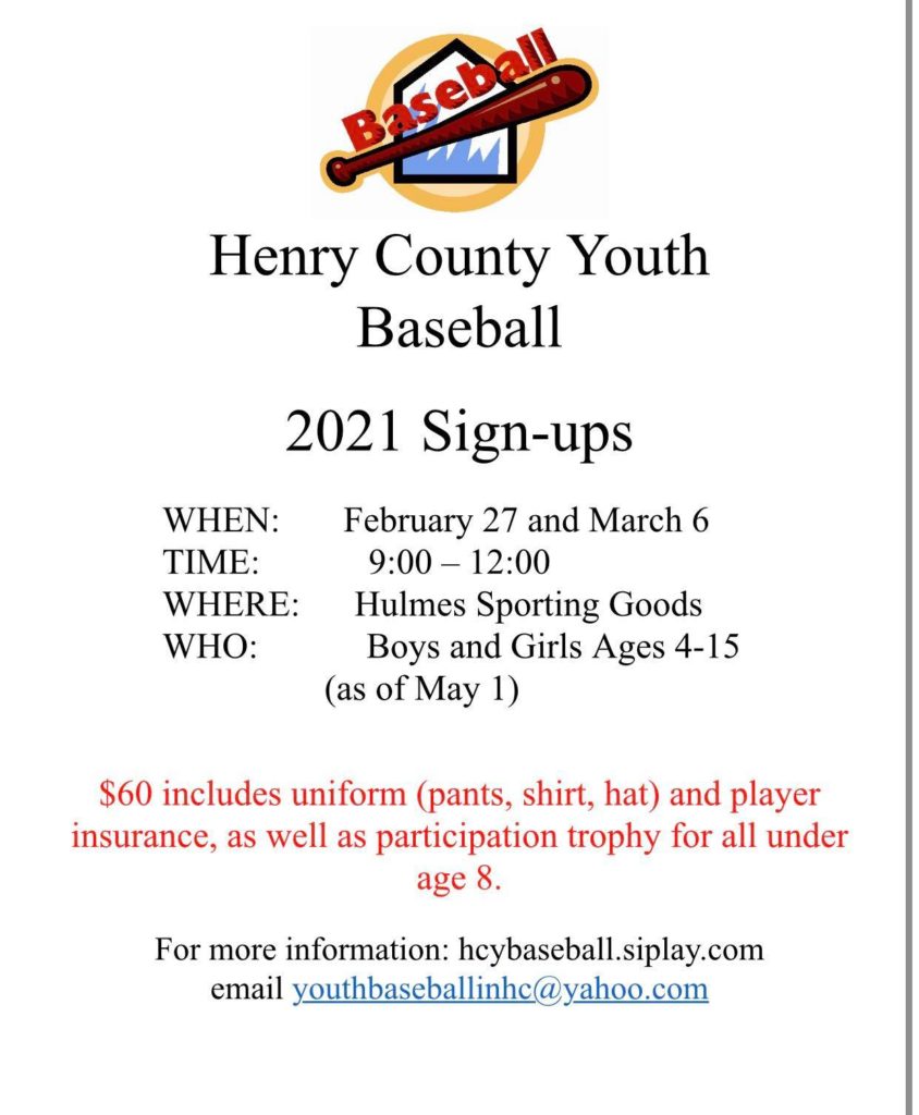 Henry County Youth Baseball SignUps radio NWTN