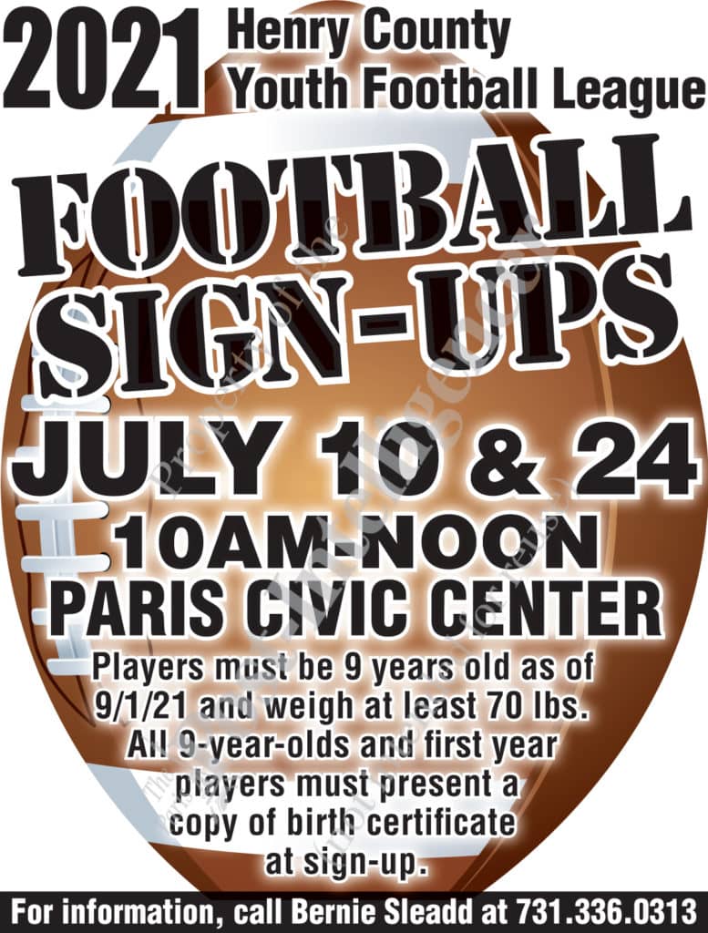 Henry County Youth Football Signups This Weekend radio NWTN