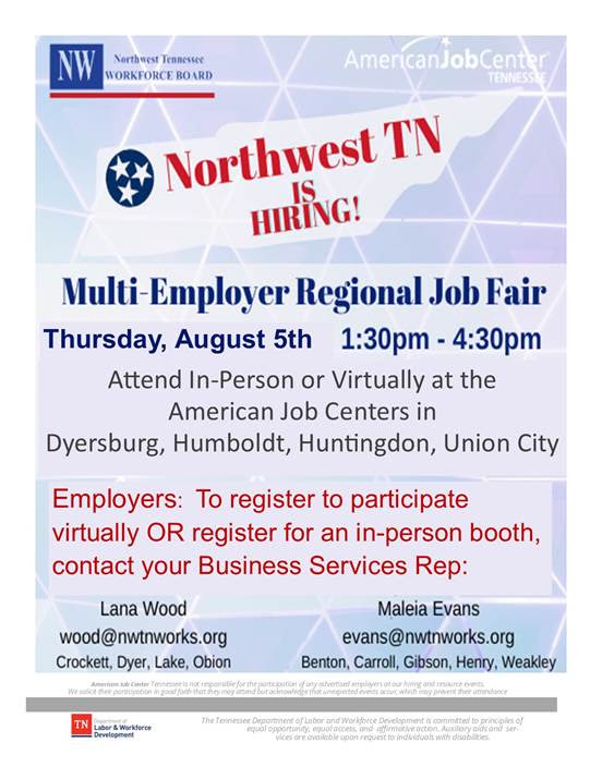 NW Tennessee Is Hiring Regional Job Fair Next Week radio NWTN