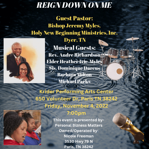 “Reign Down On Me” At KPAC