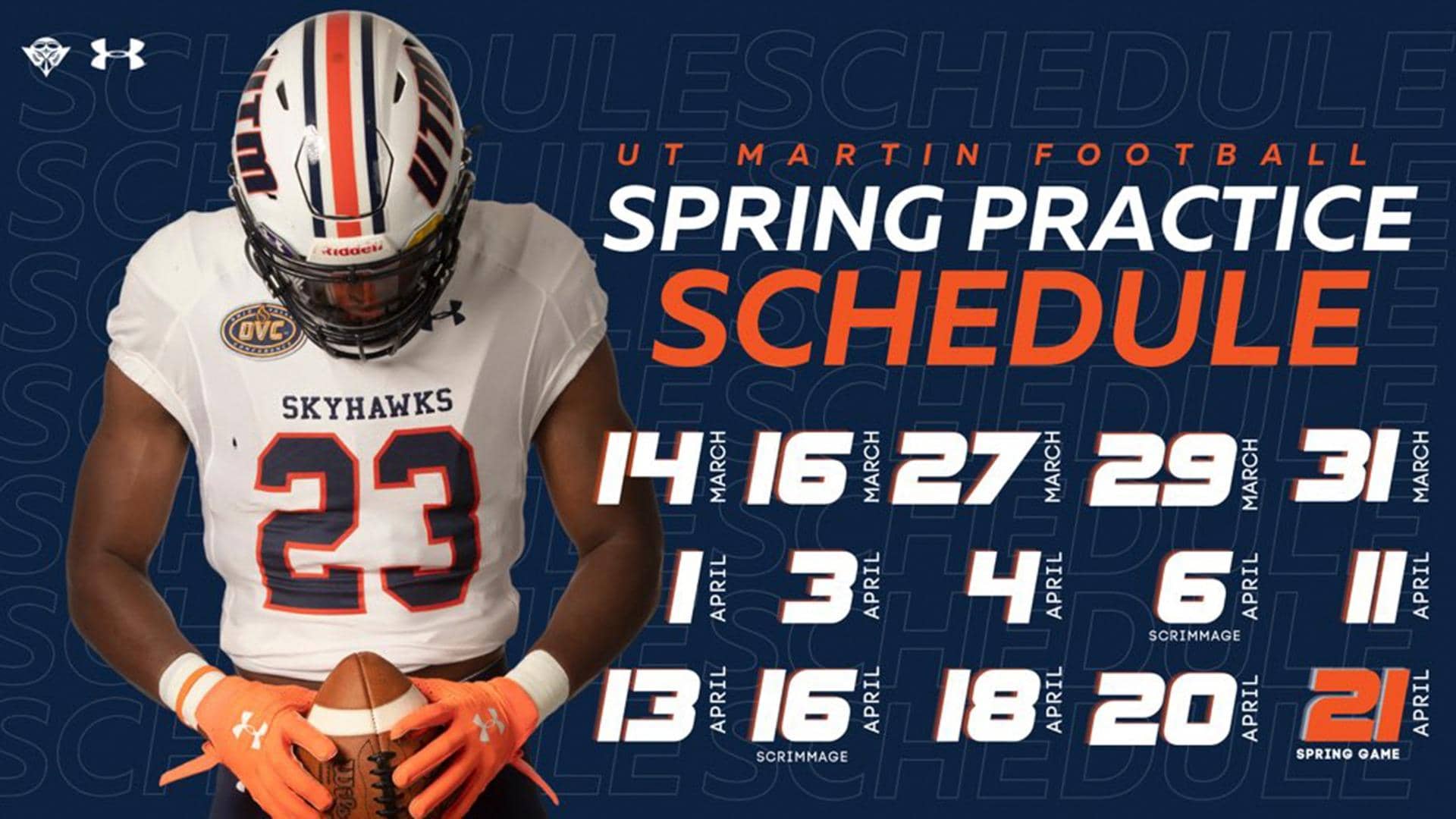 UT Martin Football Announces Spring Practice Schedule radio NWTN