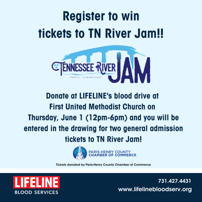 Enter For Free River Jam Tickets At Blood Drive radio NWTN