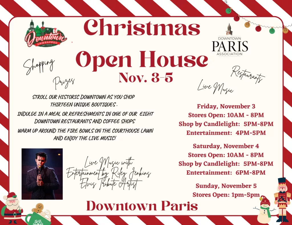 Downtown Paris Christmas Open Houses radio NWTN