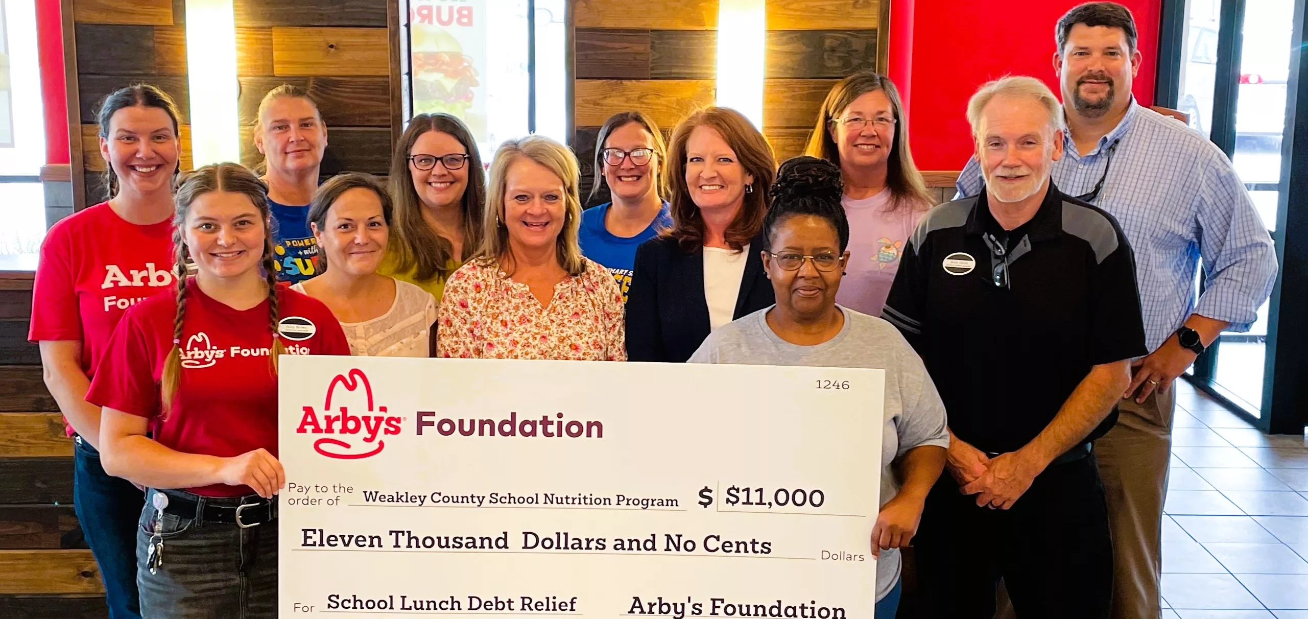 Arby's Foundation Donates $11,000 To Weakley Co. Schools To Pay Off ...