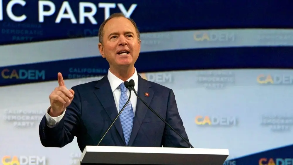 Senator Adam Schiff speaking at the Democratic Party Endorsing Convention in Long Beach^ CA. Long Beach^ CA - Nov 16^ 2019