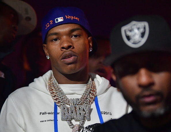 Rapper Lil Baby and Alex Gidewon attend a Party Hosted by Gucci Mane at Compound on September 8, 2019 in Atlanta, Georgia.