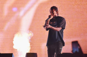 Kendrick Lamar performs on the Rock Stage during day 1 of Grandoozy on September 14, 2018 in Denver, Colorado.
