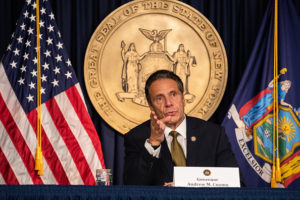 Andrew Cuomo, governor of New York, speaks during a news conference in New York, U.S., on Monday, Oct. 5, 2020. Governor Cuomo said New York City public and private schools in viral hot spots must close Tuesday, and he threatened to shut religious institutions if members dont follow rules about masks and social distancing.