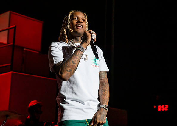 Lil Durk performs at DTE Energy Music Theater on October 01, 2021 in Clarkston, Michigan.