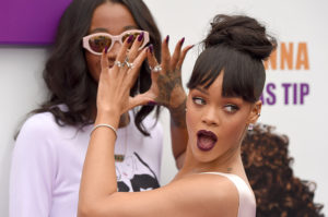 WESTWOOD, CA - MARCH 22: Melissa Forde and actress/singer Rihanna arrive at the Los Angeles premiere of 'HOME' at Regency Village Theatre on March 22, 2015 in Westwood, California.