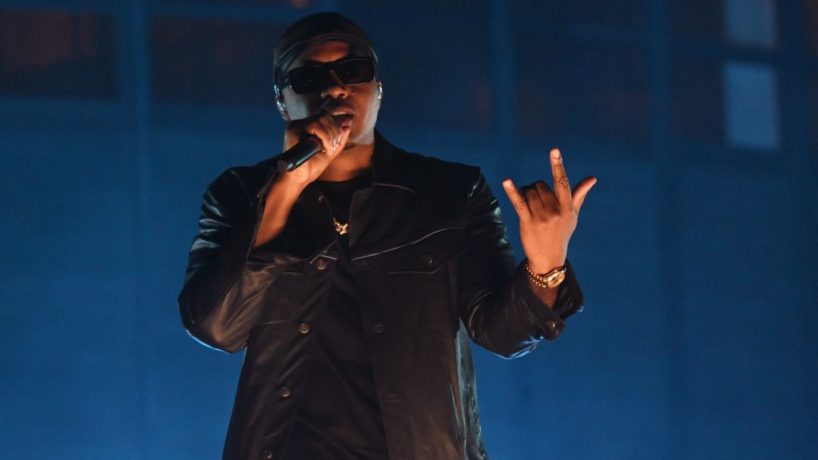 Nas performs during Rihanna's Savage X Fenty Show Vol. 3 presented by Amazon Prime Video at The Westin Bonaventure Hotel & Suites in Los Angeles, California; and broadcast on September 24, 2021.