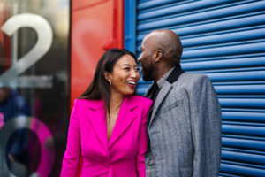 NEW YORK, NEW YORK - FEBRUARY 07: Jeannie Mai and Jeezy are seen, outside Pamella Roland, during New York Fashion Week Women's Fall-Winter 2020, on February 07, 2020 in New York City.