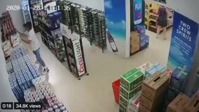 man trying to save beer