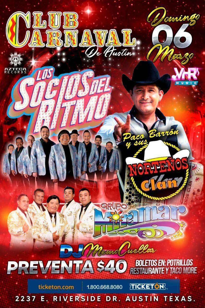 Paco Barron y sus Norteños Clan en Club Carnaval KLZT Austin, TX