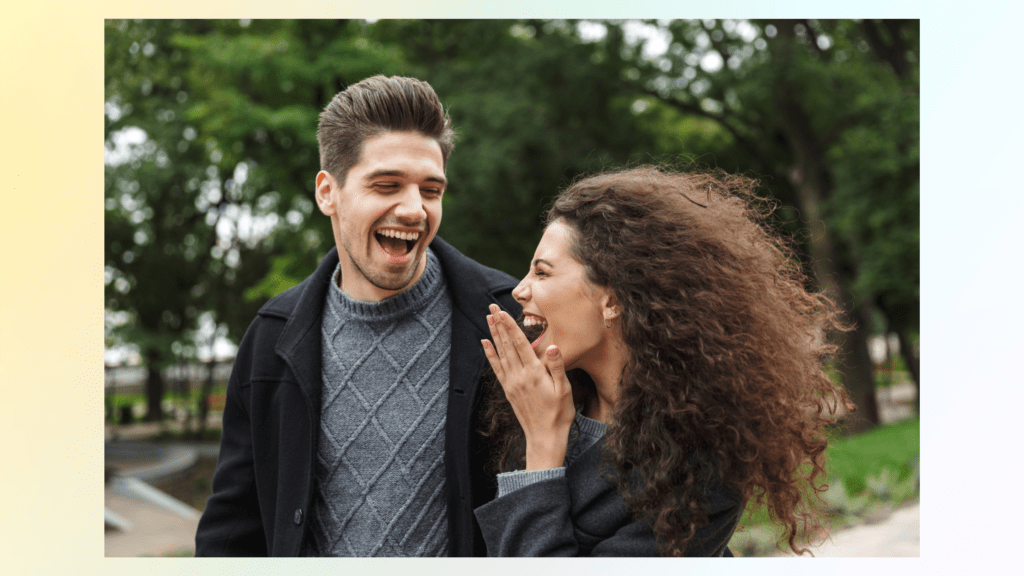 two people smiling