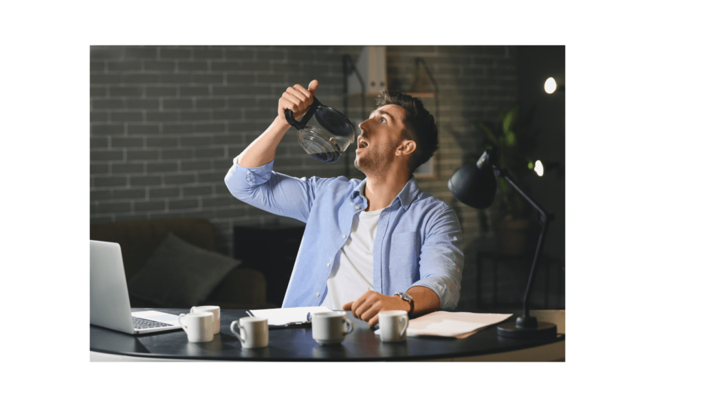 man drinking coffee