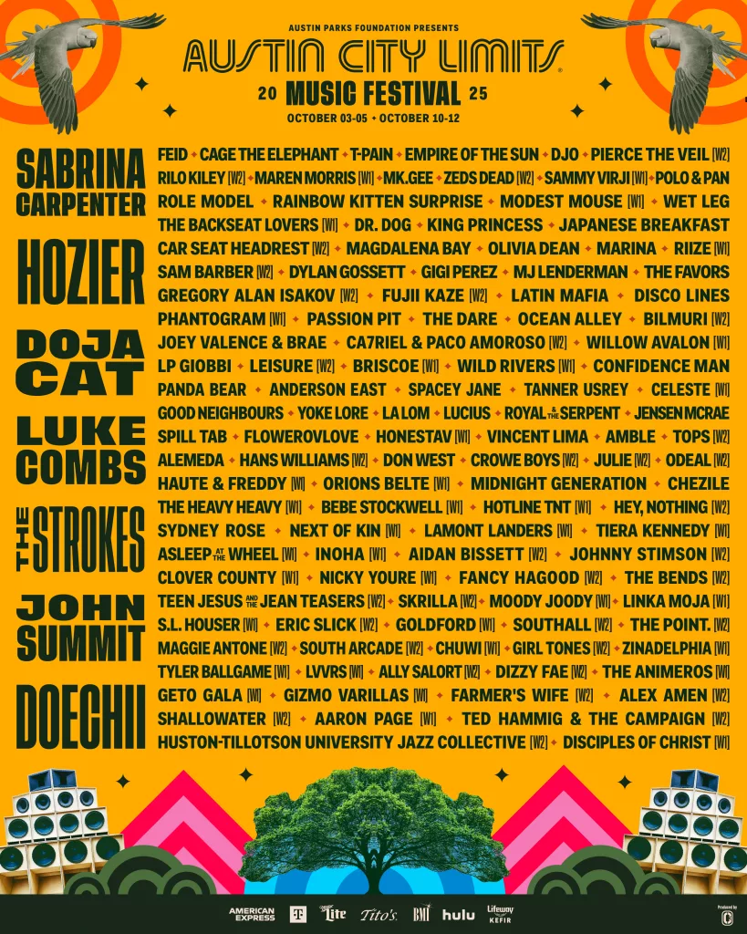 ACL Festival 2025 line up Austin City Limits Fest