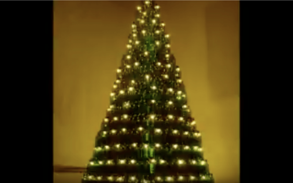 Christmas Tree Made of Beer Bottles