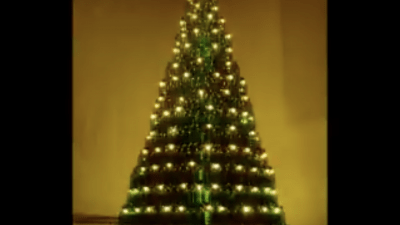 Christmas Tree Made of Beer Bottles