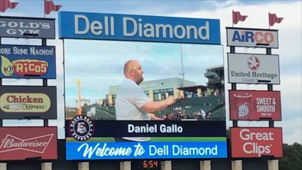 #tbt – Daniel Gallo from KLBJ Horribly Fails at Throwing Out the First Pitch