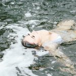 KLBJ Rock Girl Dominique: Miss KLBJ Rock Girl Dominique swimming at Mckinney State Park