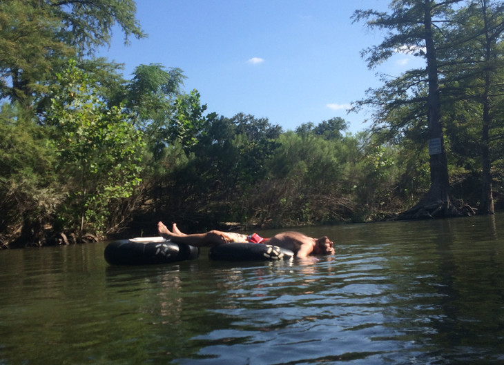 man in river