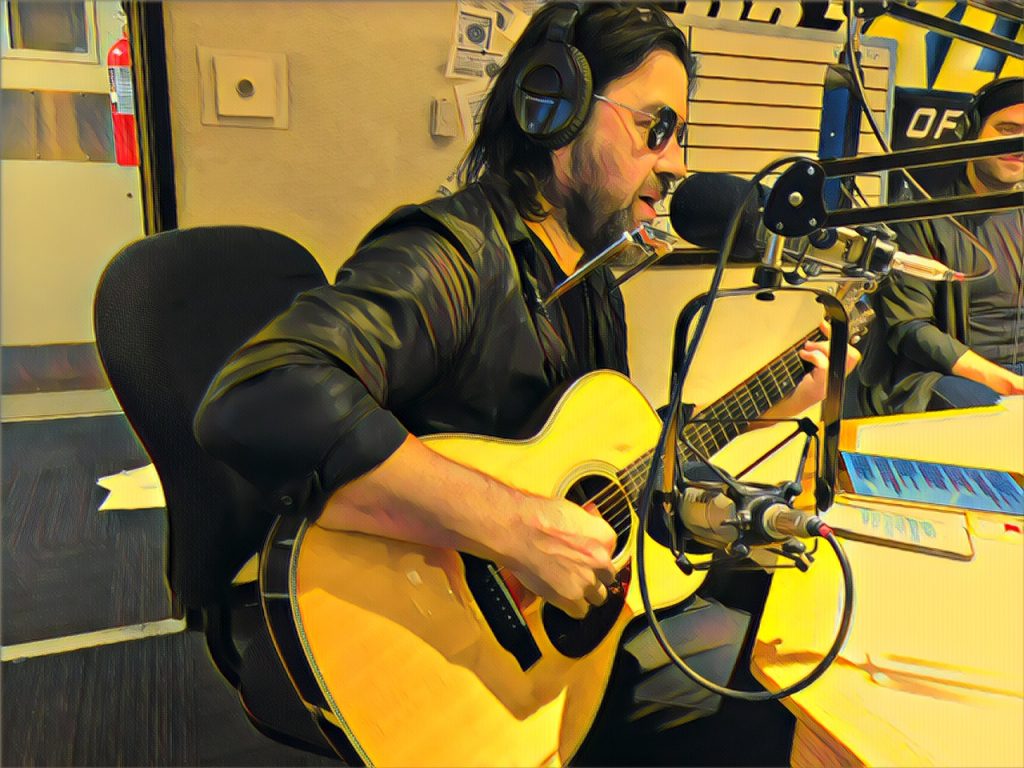 Bob Schneider in the studio