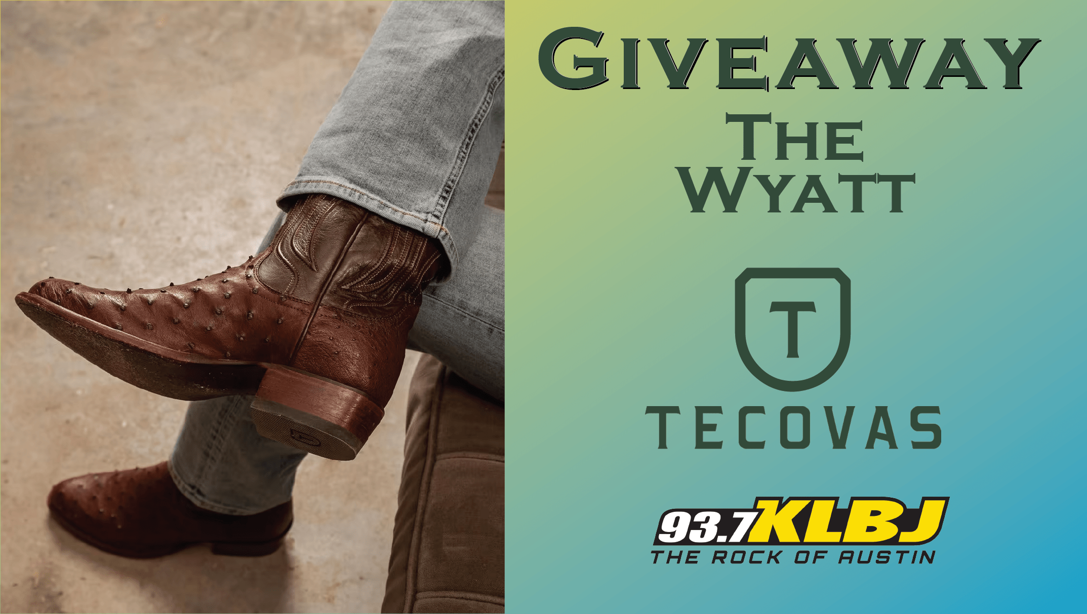 Tecovas the wyatt cowboy boot giveaway from klbjfm