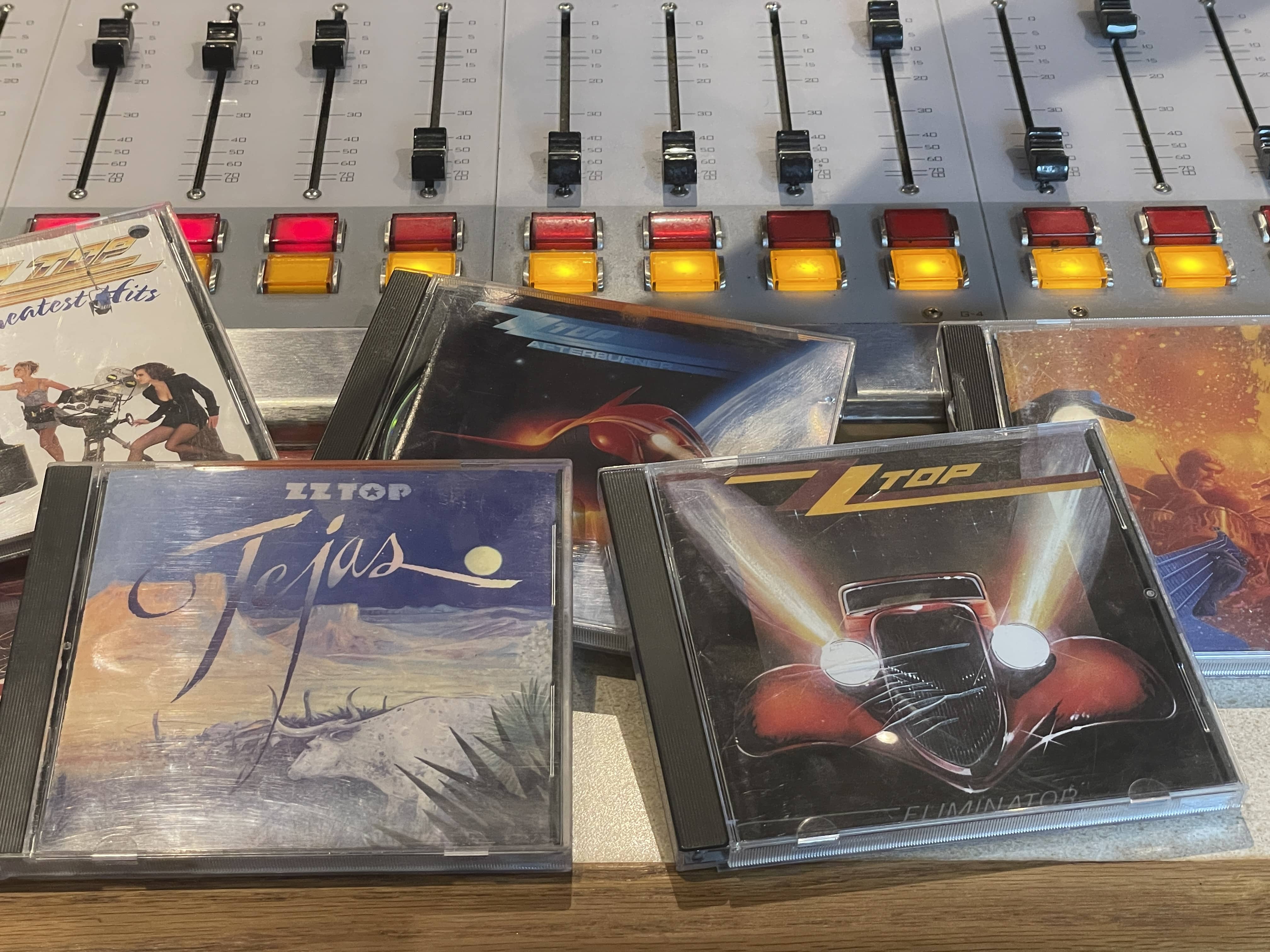 ZZ Top CD's from the KLBJ-FM Studio