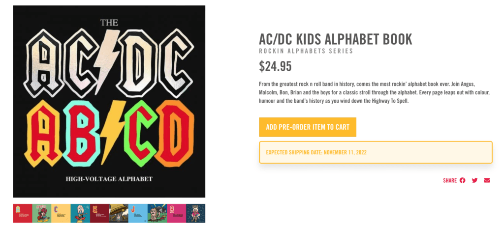 AC/DC alphabet book