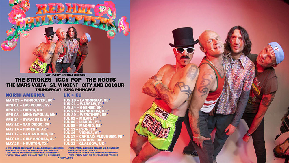 Red Hot Chili Peppers 2023 tour with The Strokes & Iggy Pop
