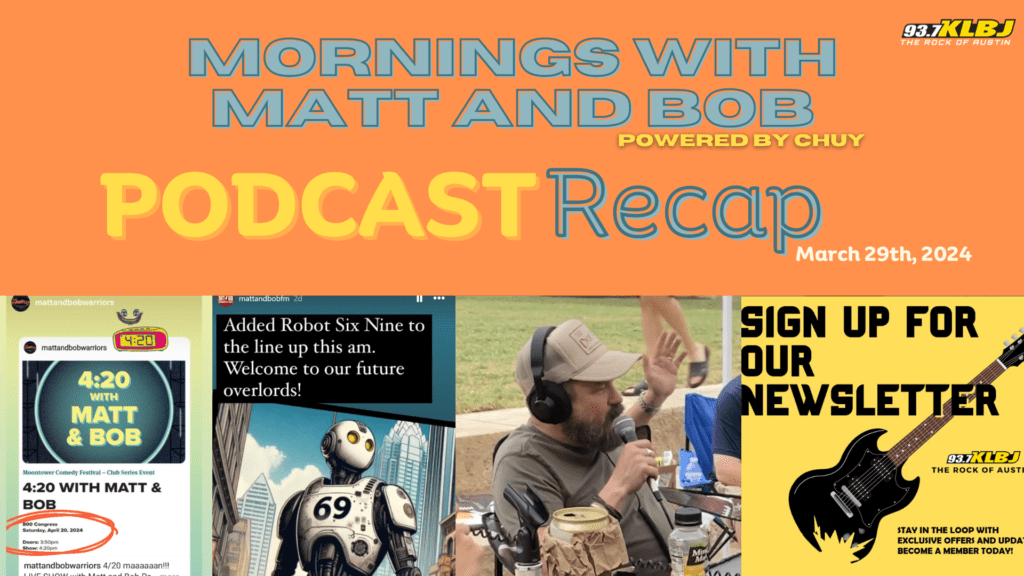 header image reads "Mornings with Matt and Bob Podcast Recap 3/29"