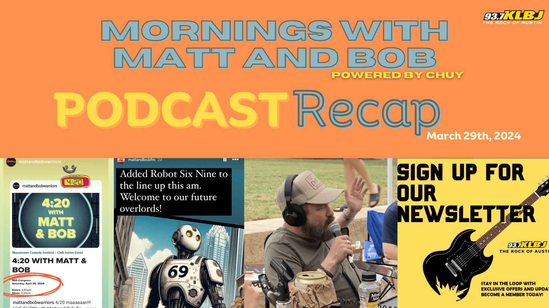 header image reads "Mornings with Matt and Bob Podcast Recap 3/29"