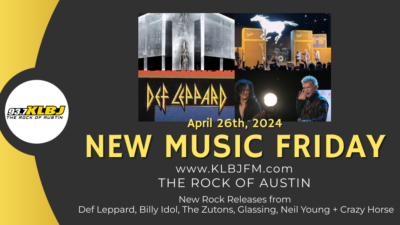 header image reads "new music friday april 26th klbj fm austin"