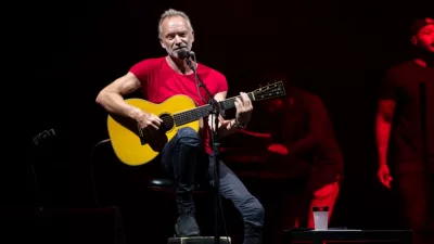 STING performs in front of thousands of people on the stage of the Lucca summer festival in Piazza Napoleone in Lucca ITALY. LUCCA^ ITALY - JULY 29^ 2019