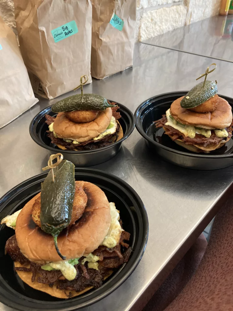 Bobfather trio of burgers from El Dorado Cafe, Austin 2024