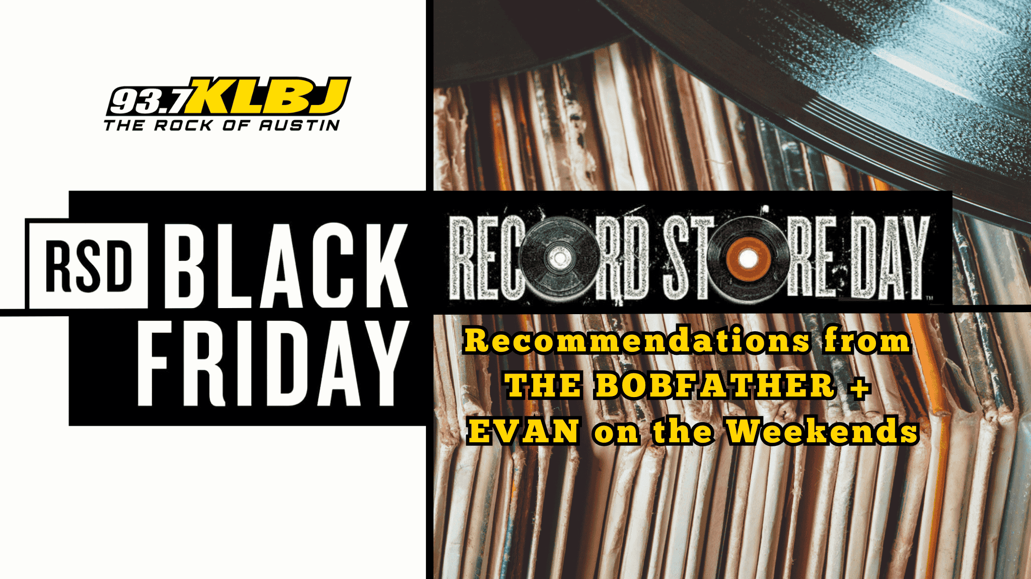 Record Store Day Black Friday Evan and Bobfather Picks header