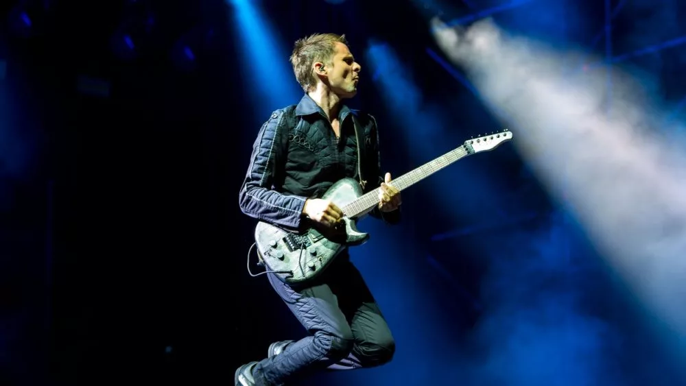 Muse frontman Matt Bellamy perform in concert at Rome stage on July 18^ 2015 in Rome^ Italy.