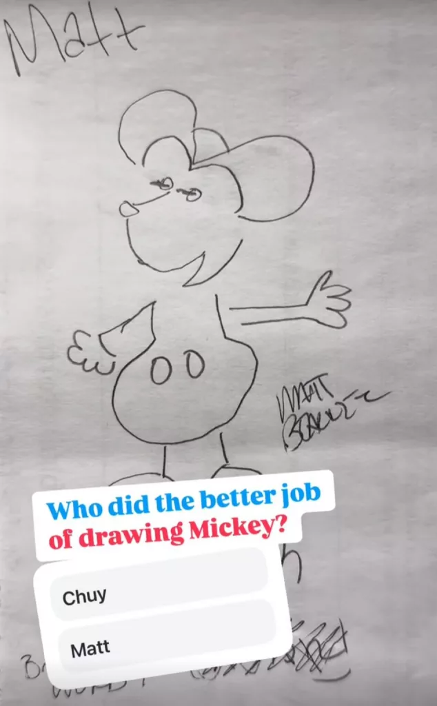 matt attempts to draw mickey on air 2025 - mornings with matt and bob