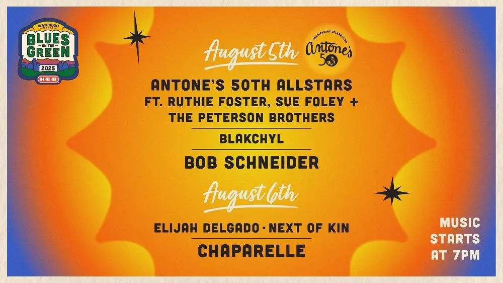 BOTG Waterloo Media's Blues on the Green Lineup Announcement Graphic 2025