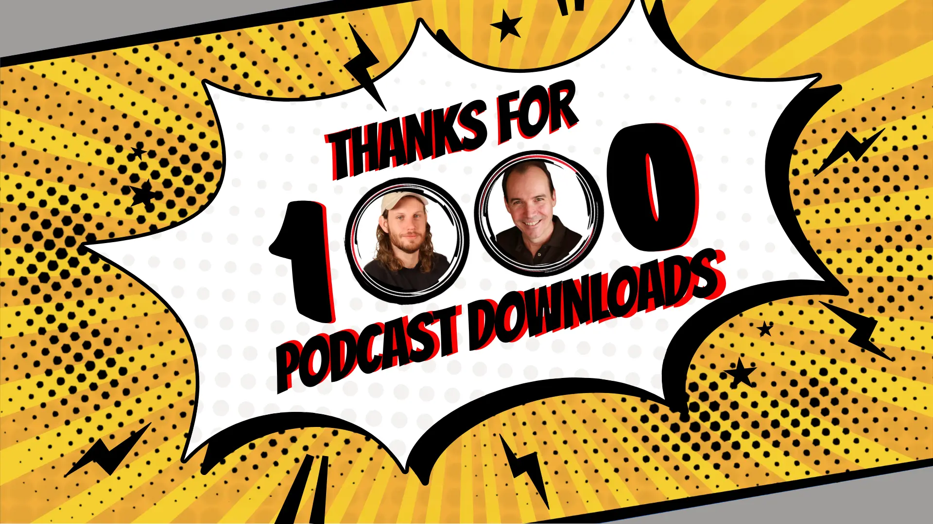 1000 podcast downloads header image la sawyer 2025