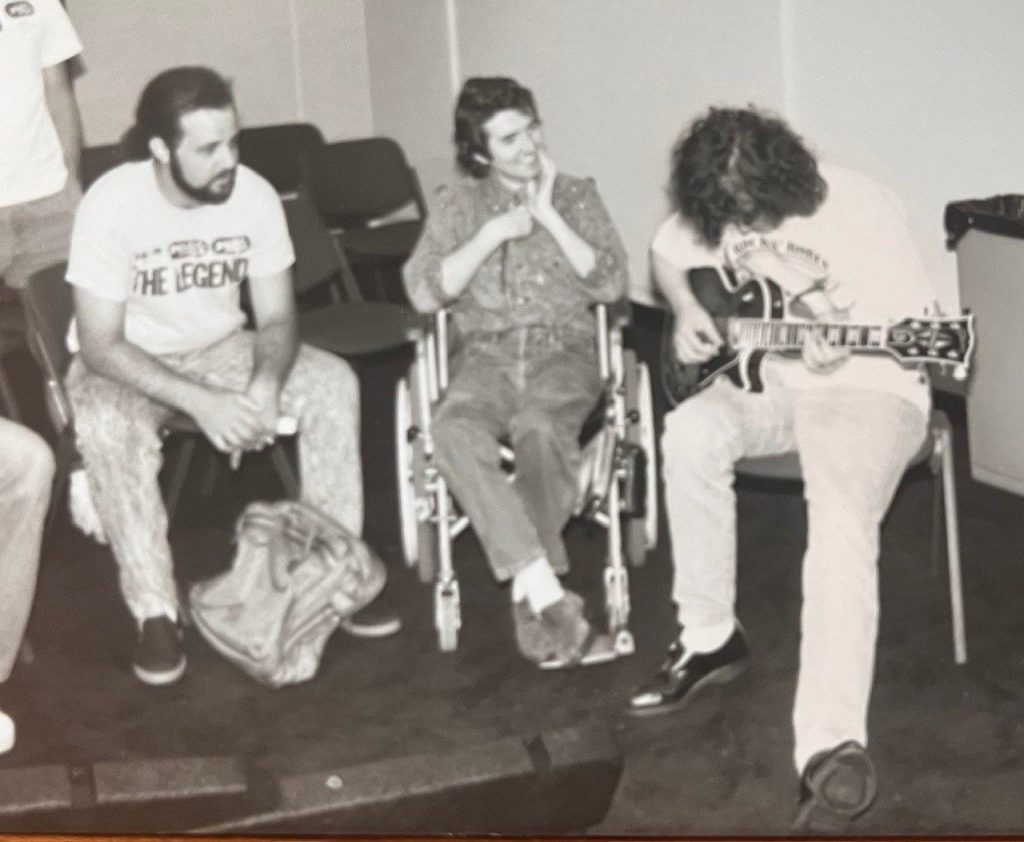 klbjthrowback2 jimmy page and ronnie lane on KLBJ with Jody Denberg Jeff Carrol 1980s