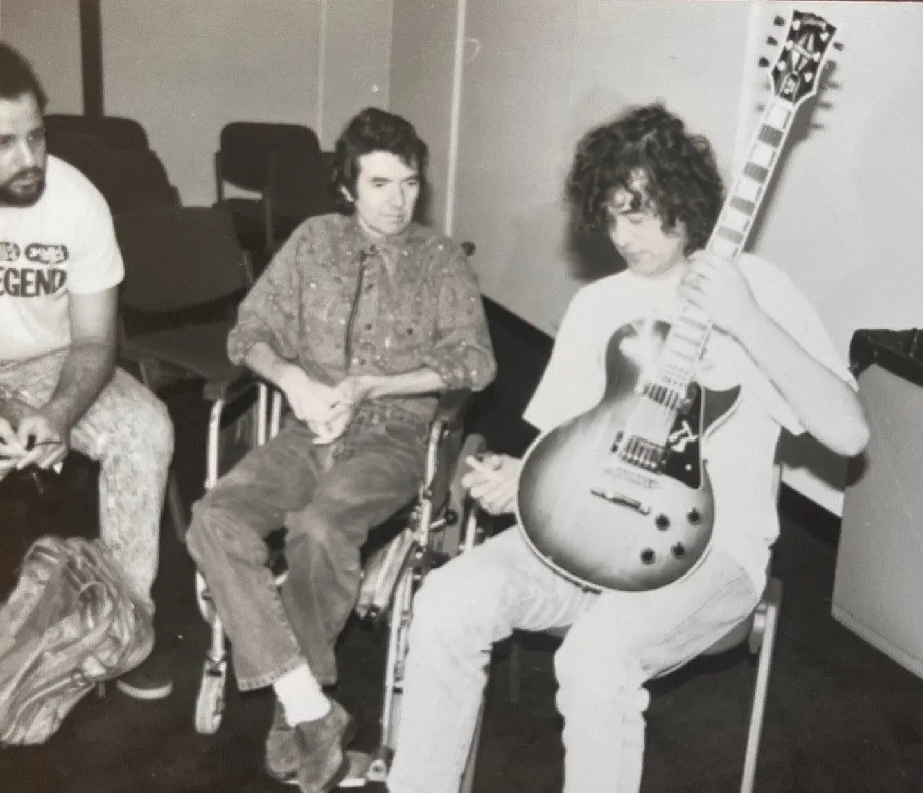 klbjthrowback5 jimmy page and ronnie lane on KLBJ with Jody Denberg Jeff Carrol 1980s