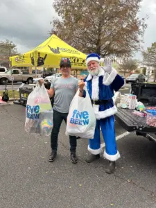 Blue Santa at Southside Market November 2025 Austin