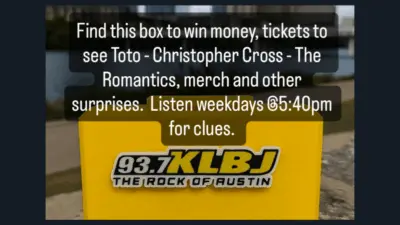 KLBJ Prize box header image Drew afternoon drive